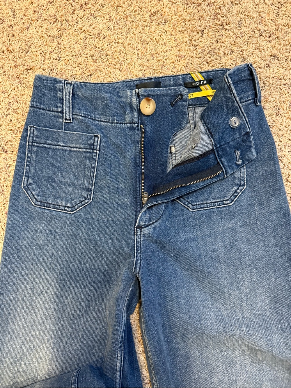 Maeve The Collette Cropped High-Rise Wide-Leg Jean Size 27 Anthropologie Stretch - Picture 14 of 15